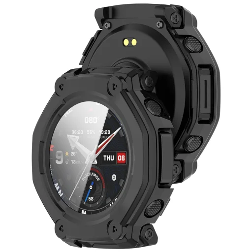 Amazfit T-Rex 3 Pro Matte Black Techsuit Defense360 Pro tok + Képernyővédő - 2