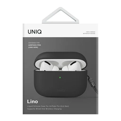 Uniq Lino AirPods Pro 2 gen szilikon tok szürke/hamu szürke - 9