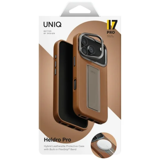 Uniq Heldro Pro Magclick Töltésre képes tok iPhone 17 Pro-hoz - Barna - 6
