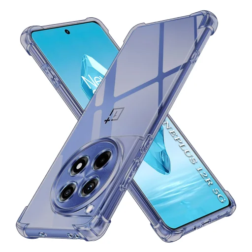 OnePlus 12R Smoke Black Techsuit Shockproof Clear Silicone tok - 1