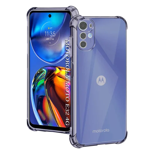 Motorola Moto E32 / Moto E32s / Moto G22 Smoke Black Techsuit - Shockproof Clear Silicone tok - 1