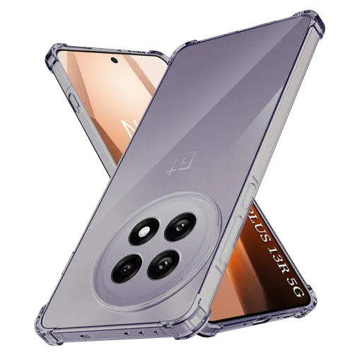 OnePlus 13R Techsuit - Shockproof Clear Silicone - Smoke Black tok - 1