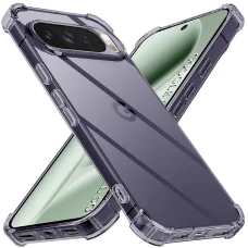 Google Pixel 10 Pro XL Smoke Black Techsuit - ütésálló átlátszó szilikon tok