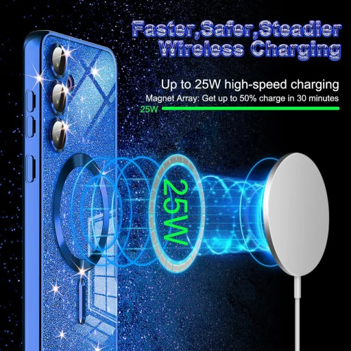  Techsuit - Luxus Csillogó MagSafe - Samsung Galaxy S25 Edge - Világoszöld tok - 5