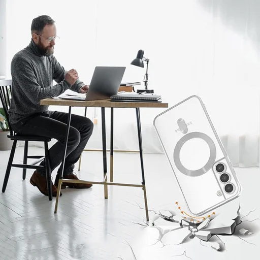 Samsung Galaxy A17 5G Gold Techsuit - Luxury Crystal MagSafe tok - 4