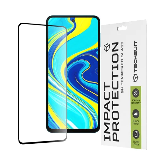 Xiaomi Redmi Note 9S / Note 9 Pro / Note 9 Pro Max Techsuit - 111D Full Cover / Full Glue Glass - Fekete - 1