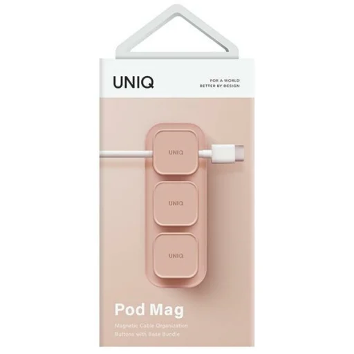 UNIQ Pod Mag mágneses kábelrendező + alap blush rózsaszín - 4