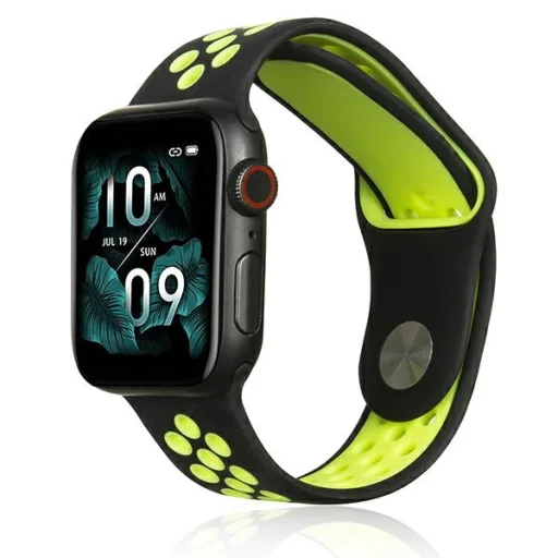 Apple Watch Beline Sport Szilikon Szíj 42/44/45/49mm Fekete/Limon - 1