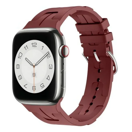 Beline Apple Watch Szilikon Ultra Szíj 42/44/45/49mm Bordó/Dió - 1