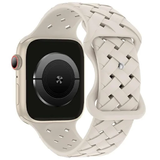 Apple Watch Beline Szilikon Szövött Szíj 38/40/41 mm Bézs/Starlight - 1