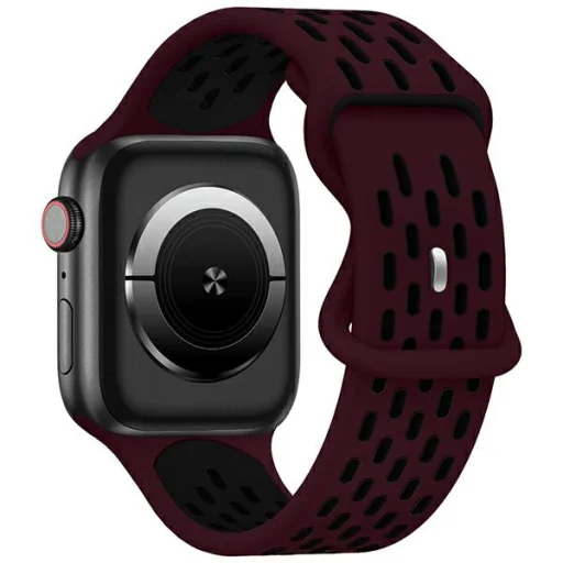 Apple Watch Beline New Sport Silicone Szíj 42/44/45/49mm Bordó-Fekete - 1