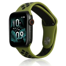 Apple Watch 42/44/45/49mm Beline Sport Szilikon Szíj Zöld/Fekete