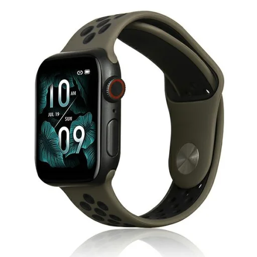 Apple Watch Beline Sport Szilikon Szíj 42/44/45/49mm Barna/Fekete - 1
