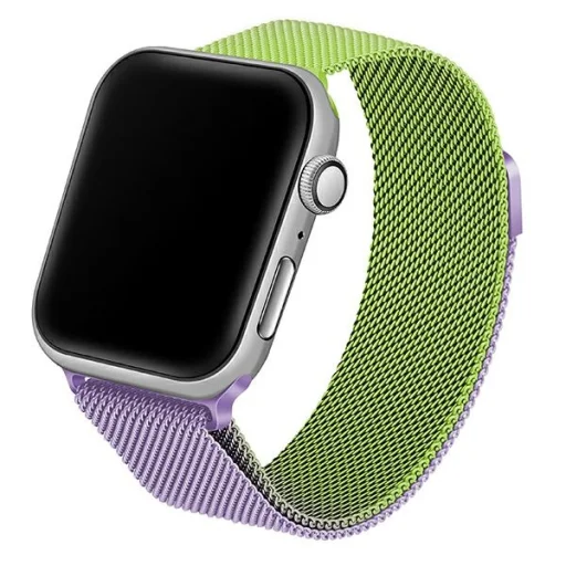 Beline Apple Watch acélszíj 42/44/45/49 mm – zöld/lila - 1