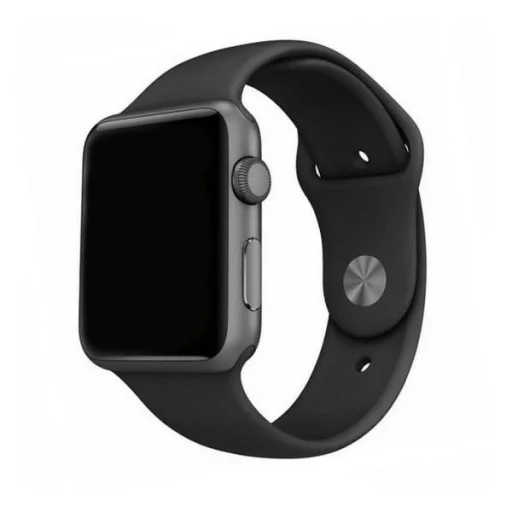 Apple Watch 42/44/45 mm Mercury Szilikon Szíj fekete - 1