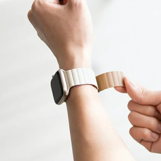 Apple Watch 38/40/41 mm Araree Szilikon Link Szíj Fekete-Szürke - 5