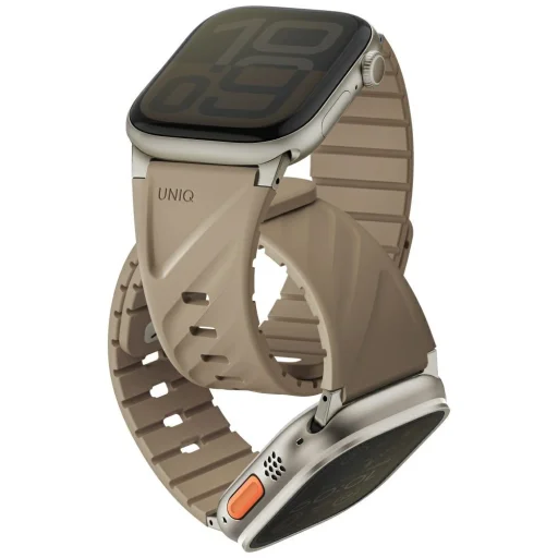 Apple Watch 40/41/42/44/45/46/49mm UNIQ Fluo Mágneses szíj bézs - 1