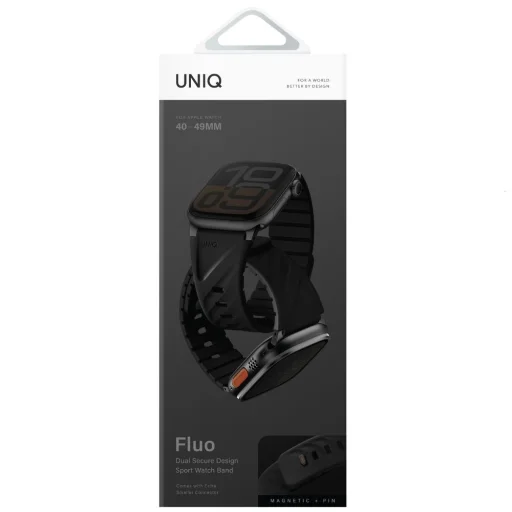 Apple Watch UNIQ Fluo 49/46/45/44/42/41/40mm Mágneses fekete szíj - 4