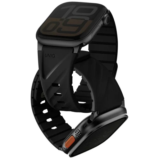Apple Watch UNIQ Fluo 49/46/45/44/42/41/40mm Mágneses fekete szíj - 1