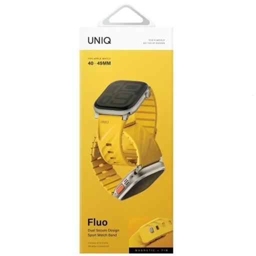 Apple Watch UNIQ Fluo 42/44/45/46/49mm mágneses szíj sárga - 4