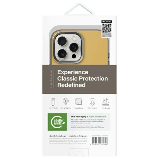 iPhone 16 Pro Max UNIQ Lyden DS Magclick töltő, sárga-szürke tok - 7