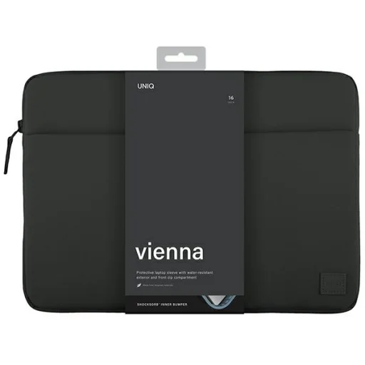 UNIQ Vienna laptop táska 16" éjfekete, vízálló RPET - 3