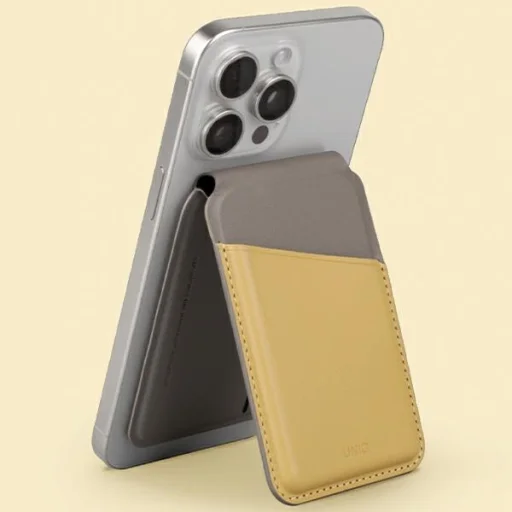 Univerzális UNIQ Lyden DS Mágneses RFID Pénztárca Telefontartó Állvány Sárga-Szürke - 3