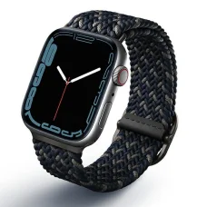 Apple Watch 42/44/45 mm (Series 1/2/3/4/5/6/7/8/SE/SE2/SE3) UNIQ Aspen Szíj Fonott DE obszidián