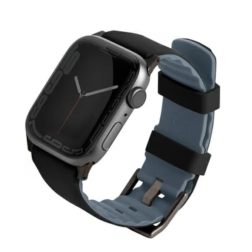 Apple Watch Series 1-8/SE/SE2/SE3 38/40/41 mm UNIQ Linus Szíj Airosoft Szilikon éjfekete - 1