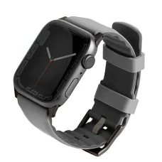 Apple Watch 1/2/3/4/5/6/7/8/9/SE/SE2/SE3 38/40/41 mm UNIQ Linus Szíj Airosoft Szilikon kréta szürke