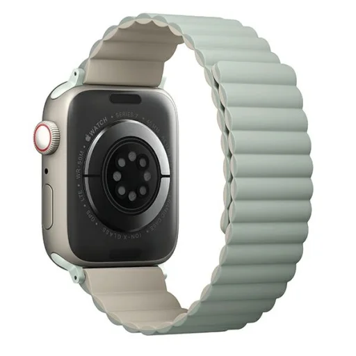 Apple Watch Series 1-8/SE/SE2/SE3 38/40/41 mm UNIQ Revix zöld-bézs szíj - 3
