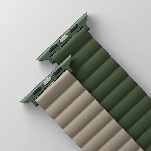 Apple Watch Series 1-8/SE1/2/3/Ultra1/2/3 42/44/45/49mm UNIQ Revix Kétszínű mágneses szíj zöld-sötétszürke - 2