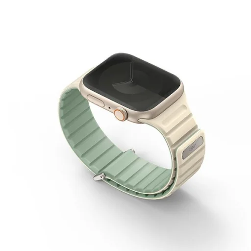 Apple Watch Series 1-9/SE/SE2/SE3 38/40/41 mm UNIQ szíj Revix Evo Mint-Beige Reversible Magnetic - 2
