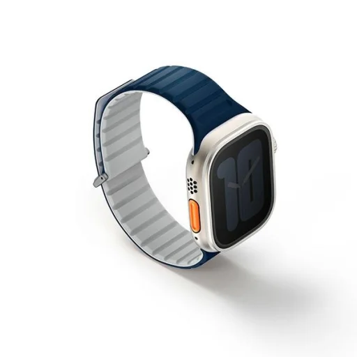 Apple Watch Series 1/2/3/4/5/6/7/8/9/SE/SE2/SE3/Ultra/Ultra2 42/44/45/49mm UNIQ Strap Revix Evo sötétkék-szürke - 1