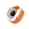 Apple Watch 42/44/45/49mm Series 1/2/3/4/5/6/7/8/9/SE/SE2/SE3/Ultra/Ultra2 UNIQ Revix Evo szíj - Narancs-Fehér thumbnail