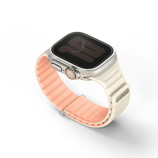 Apple Watch Series 1/2/3/4/5/6/7/8/9/SE/SE2/SE3/Ultra1/2 42/44/45/49mm UNIQ Revix Evo szíj rózsaszín-fehér - 2