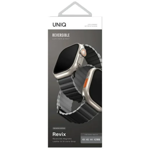 Apple Watch Series 1-8/SE/SE2/SE3/Ultra 1/2/3 42/44/45/49 Uniq Revix Premium Szíj szürke - 3
