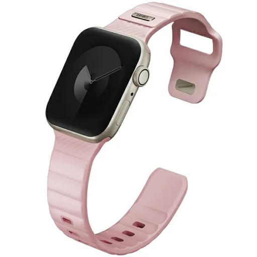 Apple Watch Series 1/2/3/4/5/6/7/8/9/SE/SE2/SE3 38/40/41mm UNIQ Stride FKM Gumiszíj Rózsaszín/Halvány - 3