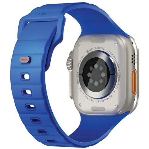 Apple Watch Series 1/2/3/4/5/6/7/8/9/SE1/2/3/Ultra1/2/3 42/44/45/49 mm UNIQ Strap Stride  FKM Gumi Kék - 2
