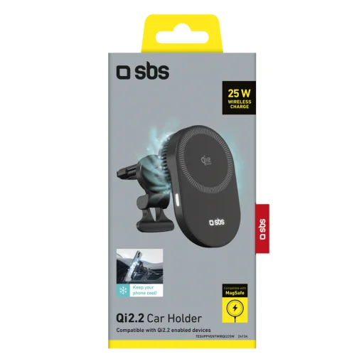 SBS Mágneses Töltő Qi2.2 25W Vezeték nélküli Töltő Aktív Hűtéssel - Fekete - 2