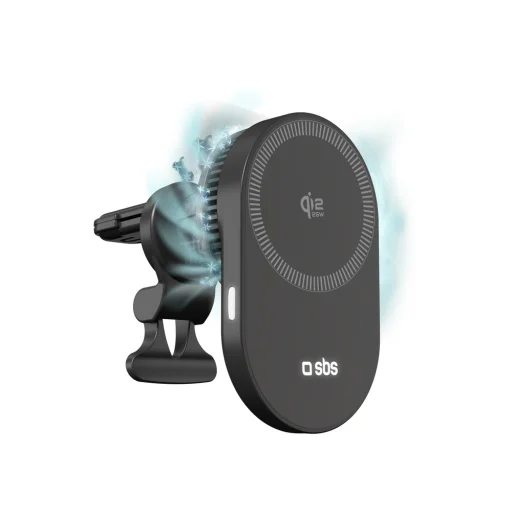 SBS Mágneses Töltő Qi2.2 25W Vezeték nélküli Töltő Aktív Hűtéssel - Fekete - 1