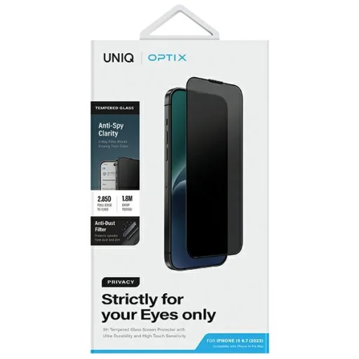 iPhone 14 Pro Max / 15 Plus 6.7" UNIQ Optix Privacy üvegfólia - 6