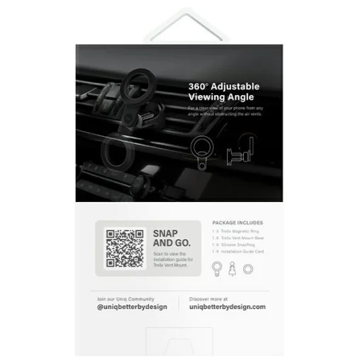 UNIQ Trelix mágneses autós telefon tartó fekete/éjfekete - 7