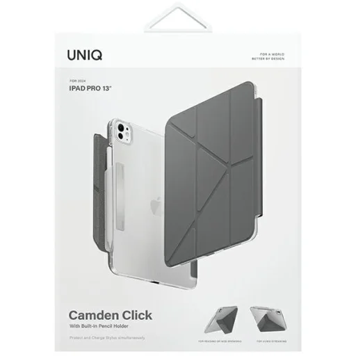 iPad Pro 13" (2024) UNIQ Camden Click tok szürke/rhino szürke - 7
