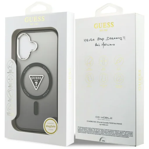 iPhone 17 Guess IML Színátmenetes Háromszög Logó MagSafe tok fekete - 8
