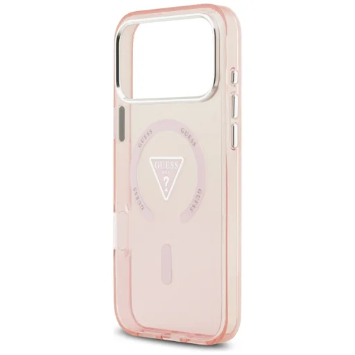 iPhone 17 Pro Max IML Színátmenetes Háromszög Logó MagSafe tok rózsaszínű tok - 6