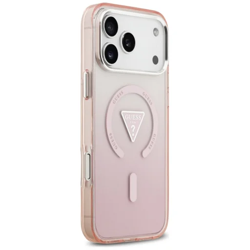 iPhone 17 Pro Max IML Színátmenetes Háromszög Logó MagSafe tok rózsaszínű tok - 4