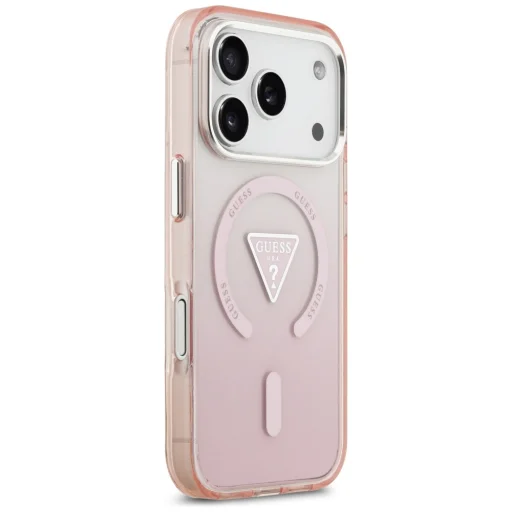 iPhone 17 Pro Guess IML Gradient Triangle Logo MagSafe rózsaszín tok - 7