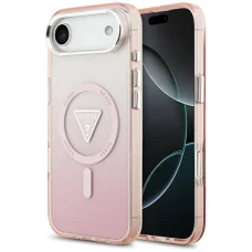 iPhone 17 Air Guess IML Gradient Triangle Logo MagSafe rózsaszín tok