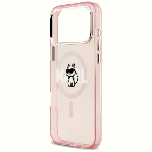 iPhone 17 Pro Max Karl Lagerfeld IML Choupette Sketch Logo MagSafe rózsaszín tok - 6